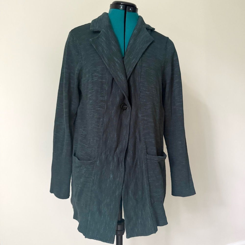 J. Jill | Textured Sweater Cardigan Jacket Escarole Green | Size M petite
